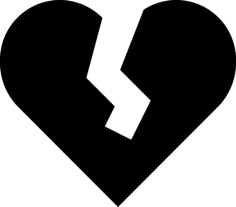 Heart Broken Line Art Svg Vector, Free Vectors File